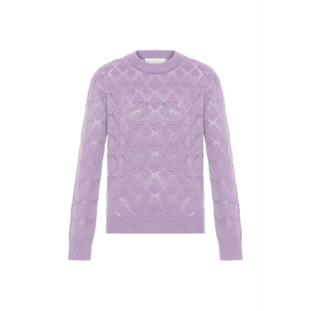 NEW THEO THE LABEL women's ersa pointelle argyle pullover in cosmic mauve
